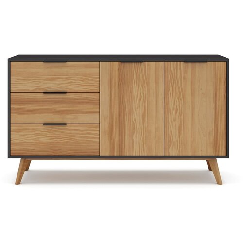 Marckeric Crna/natur niska &amp;scaron;krinja od borovine 140x81 cm Lavis - Slike