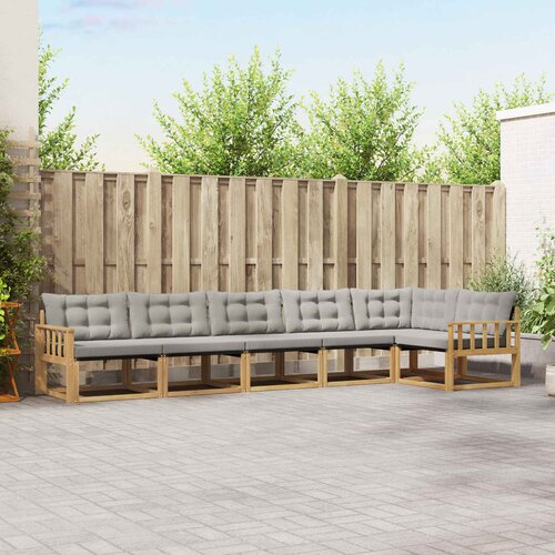  Set vanjskih sofa 6 kom. Bijela i svjetlosiva Smeđa 406 x 168,5 x 73 cm Cijene