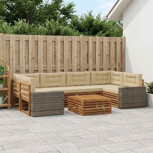  Set vanjskih sofa 7 kom. Prirodna i bež Poliester Cene