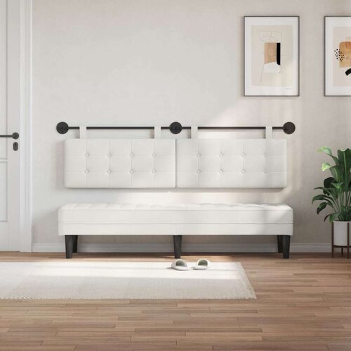  Držeće uzglavlje Zidne Lažna koža - Bijeli 160 cm bez LED Slike