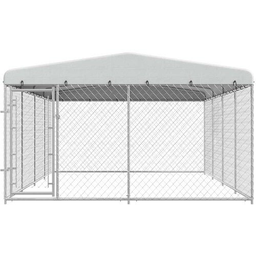  Vanjski kavez za pse s krovom 7,6 x 3,8 x 2,3 m Slike