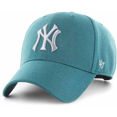 47 Brand Pamučna kapa sa šiltom Mlb New York Yankees boja: zelena, s aplikacijom