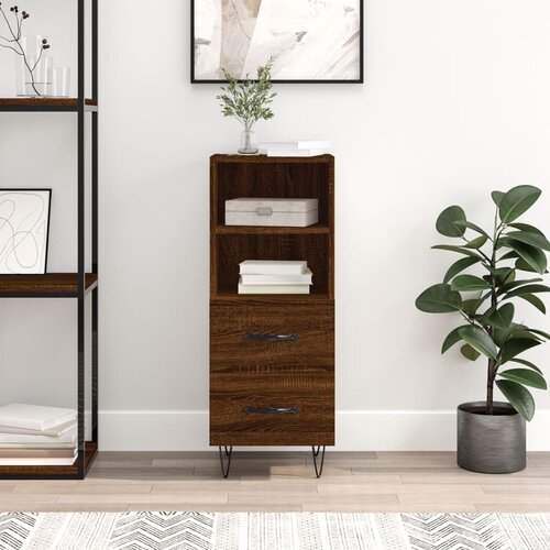 vidaXL Komoda boja smeđeg hrasta 34 5 x 34 x 90 cm konstruirano drvo Cijene