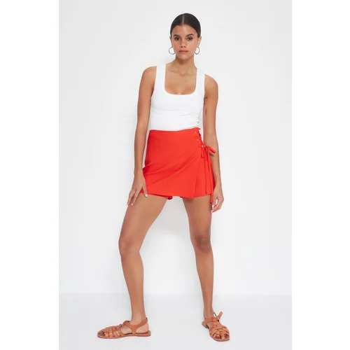 Trendyol Shorts - Red - High Waist