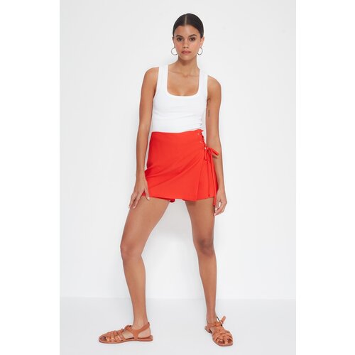 Trendyol Shorts - Red - High Waist Slike