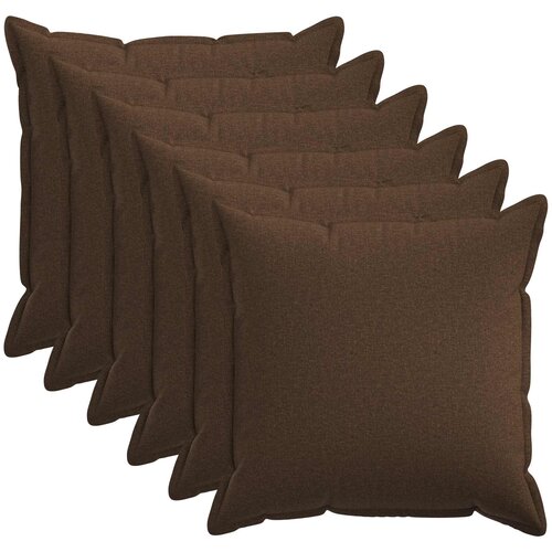  Presvlaka za jastuk 6 pcs HOUTEN Smeđa 80 x 80 cm Umjetni lan Cijene