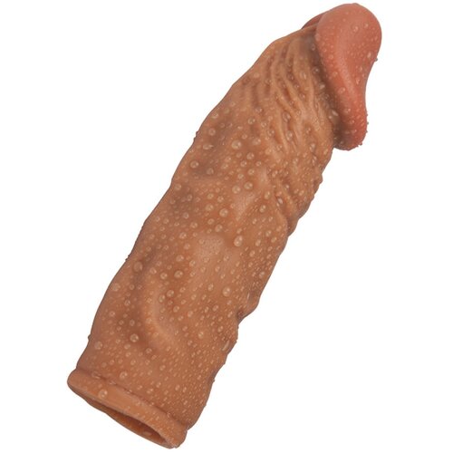  Braon navlaka za penis sa otvorom za testise &amp;mdash; 19 cm &amp;mdash; YQH 004 Slike
