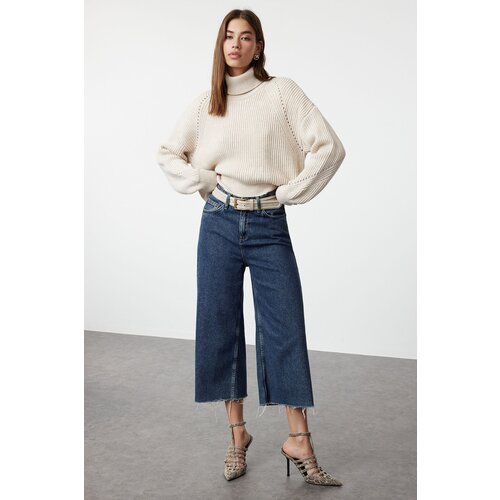 Trendyol Beige Crop Turtleneck Knitwear Sweater Cijene