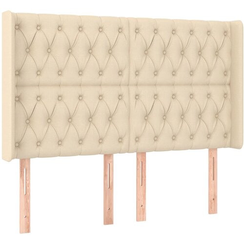  Krevet box spring s madracem LED krem 140x190 cm od tkanine Slike