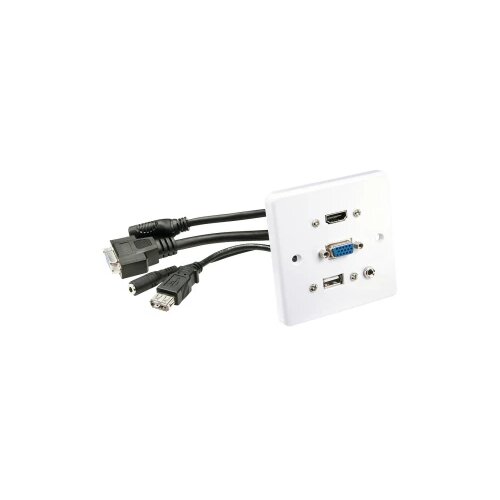 Lindy 60220 HDMI / VGA / USB / utičnica adapter [1x HDMI®, VGA, USB-A, priključna doza za 3,5 mm banana utikač - 1x HDMI Cijene