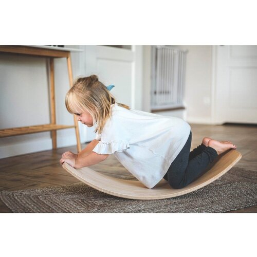 MeowBaby Drsna ravnotežna deska za otroke &amp;reg; Montessori 80x30 cm, ravnotežna deska s flisom, modra, (20734427) Slike