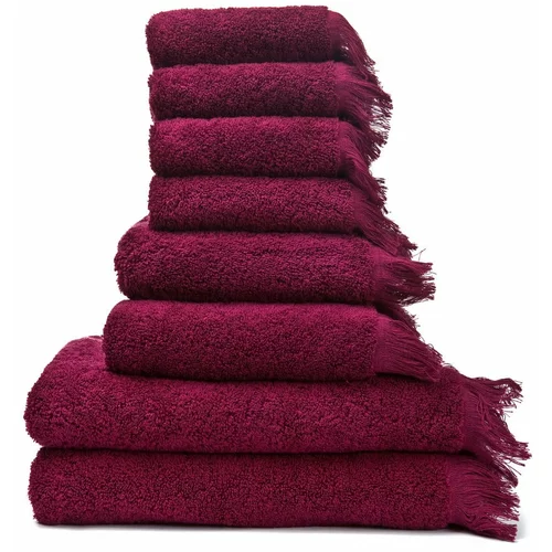 BONAMI Komplet 6 rdečih brisač in 2 brisači iz 100-odstotnega bombaža Bonami