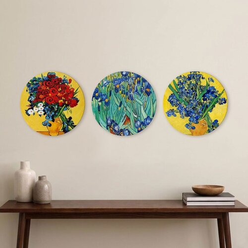 WALLXPERT 3YMDF11908 Multicolor Decorative MDF Painting (3 Pieces) Cene