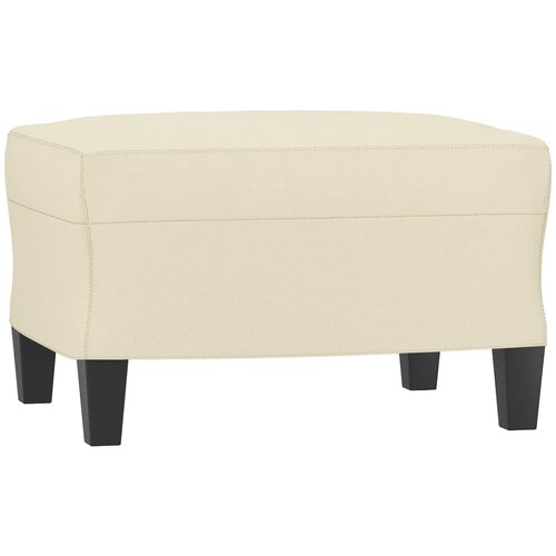  Fotelja s tabureom krem 60 cm od umjetne kože Slike