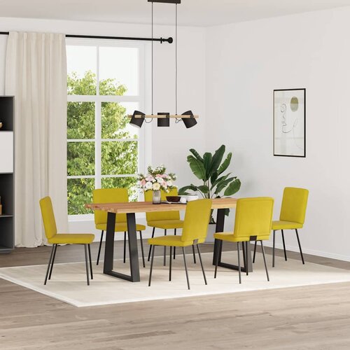 Maison Chic Jedilni stoli - Vzorci stoli 6 kosov rumen žamet A1269, (22032553) Cene