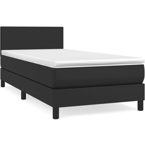 Maison Chic Box spring postelja - Vzmetna postelja z vzmetnico črn 100x200 cm umetno usnje SL7042, (21905029) Cene