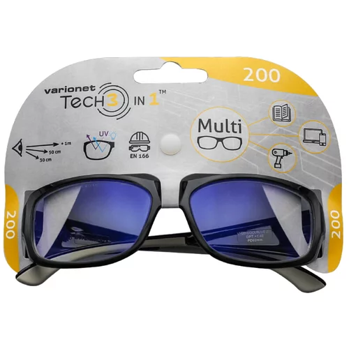 3 zaštitne naočale s dioptrijom 200 (Crno-sive boje)