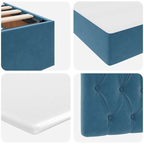  Krevet s od storage s madracem Tamno plava 200 x 200 cm Bar&amp;scaron;un Slike