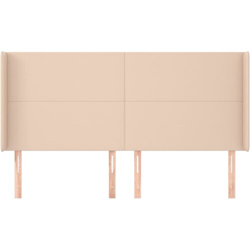  Uzglavlje s u&amp;scaron;ima boja cappuccina 183x16x118/128cm umjetna koža Slike