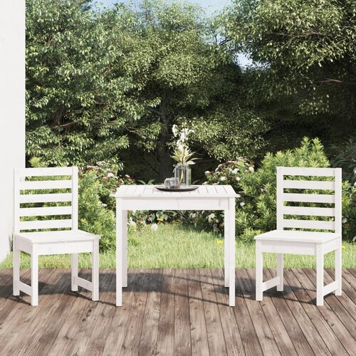 vidaXL 3-dijelni vrtni bistro set bijeli od masivne borovine Cene