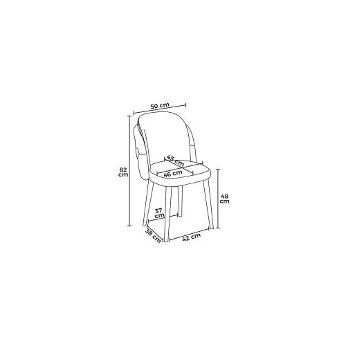 Hanah home set stolica (4 komada) axle black chrome Slike