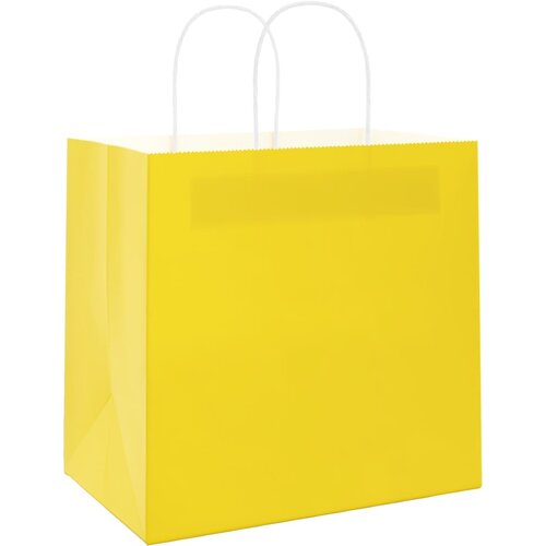  Papirnate vrećice 250 kom s ručkama žute 26x17x25 cm Slike