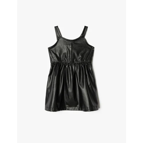 Koton Leather Look Dress Strap Pleated