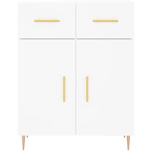  Visoka komoda bijela 69,5x34x180 cm konstruirano drvo Slike