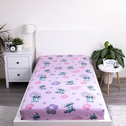 Jerry Fabrics Napenjalna enojna bombažna otro&amp;scaron;ka rjuha 90x200 cm Lilo and Stitch &amp;ndash; Slike