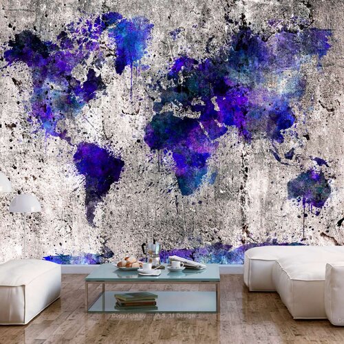  Samoljepljiva foto tapeta - World Map: Ink Blots 343x245 Slike