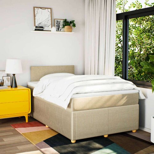 vidaXL Krevet box spring s madracem krem 120 x 190 cm od tkanine Cijene