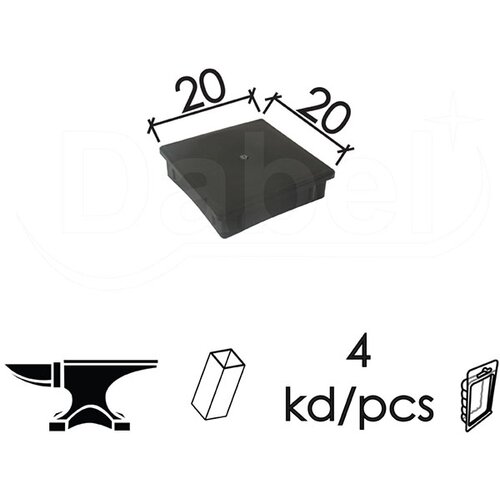 Dabel čep za bravarsku kutiju ČP21 Crna 20x20mm (4kom) DBP1 Slike