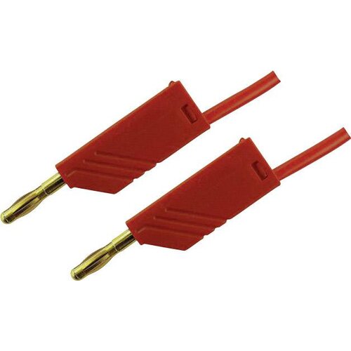 SKS Hirschmann 4mm PVC-test lead\, on both sides stackable plugs - Au\, 2\,5mm&amp;sup2;\, 100 cm Merilni kabel 1m rdeča\, MLN 100/2\,5 934063701, (20423203) Slike