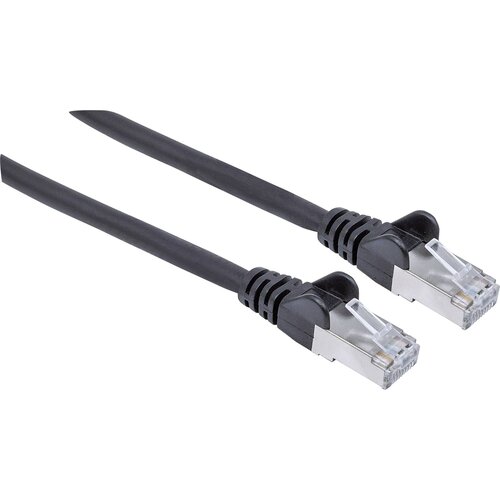 Intellinet 318822 RJ45 omrežni kabel\, Patch kabel CAT 6a S/FTP 15.00 m črna za&amp;scaron;čita iz folije\, pletena za&amp;scaron;čita\, brez halogena 1 kos, (20519164) Slike