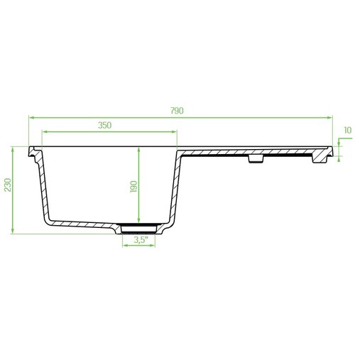 LAVEO margarita, siva 790x490/190 mm Slike