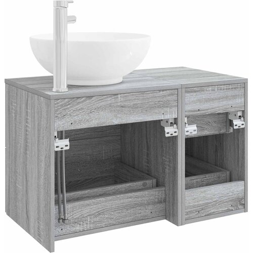 Set namje&amp;scaron;taja za kupaonicu 2 kom. Siva Sonoma 49,5 x 44,5 x 80 cm Slike