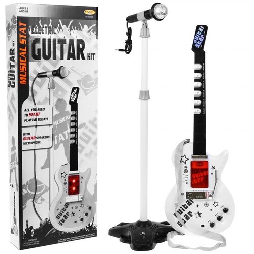  Dječja električna gitara s mikrofonom bijela Cijene