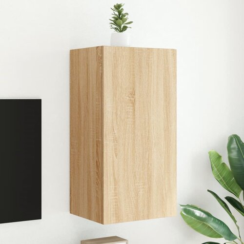 vidaXL Zidni TV ormarić s LED svjetlima boja hrasta 40 5x35x80 cm Cijene