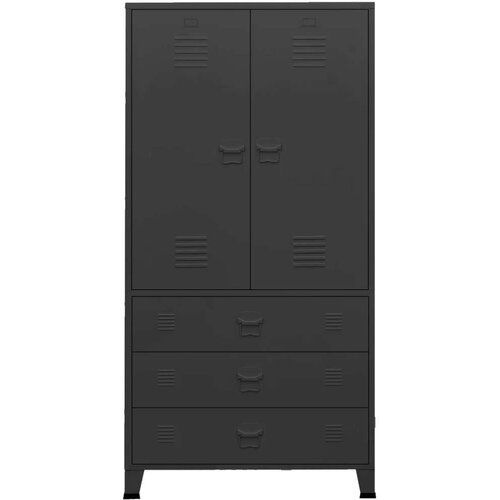 VidaXL Industrijski ormar crni 90 x 50 x 180 cm metalni Slike
