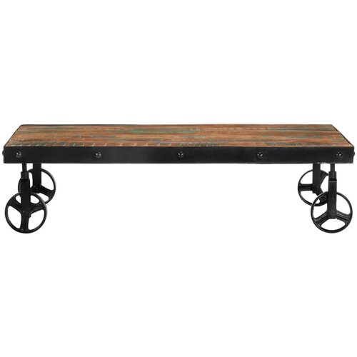 Maison Chic Klubska mizica - kavna mizica - Nizka mizica s kolesi 100x60x26 cm iz predelanega lesa, (21752972) Slike