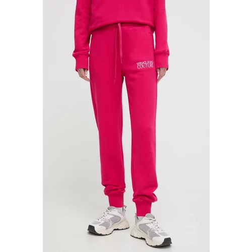 Versace Jeans Couture Donji dio trenirke boja: ružičasta, s aplikacijom