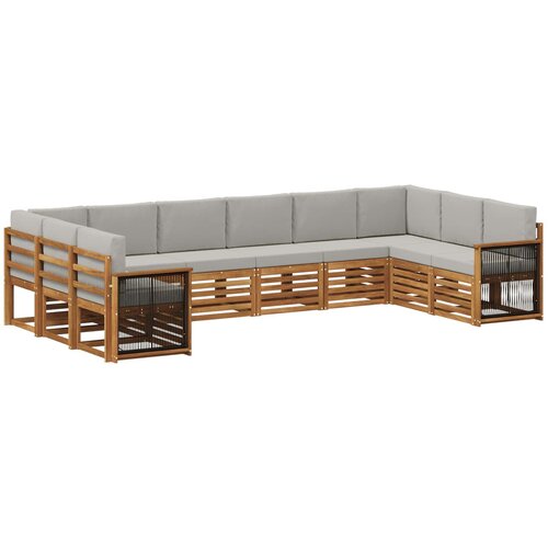 vidaXL Kotna sedežna garnitura z blazino 7 pcs Naravna in svetlo siva, (5000283352) Cene