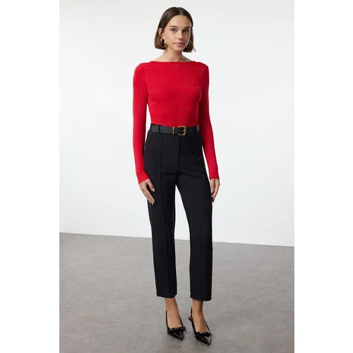 Trendyol Red Soft Fabric Backless Fitted Stretchy Knitted Blouse