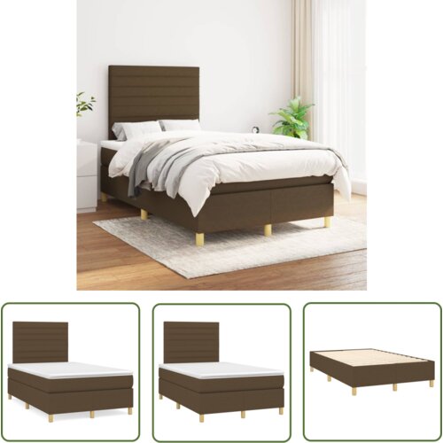 The Living Store Box spring postelja z vzmetnico temno rjav 120x200 cm blago - Box Spring Postelja, (21737315) Cene