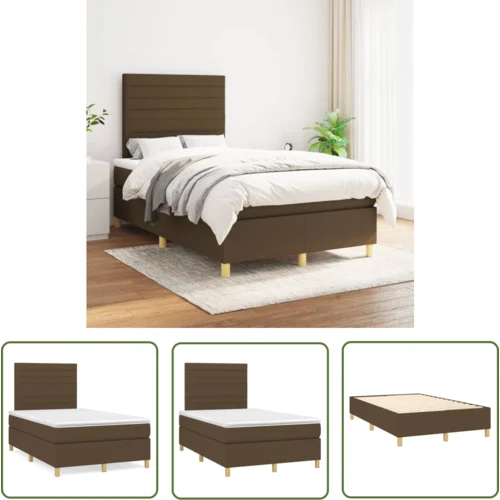 The Living Store Box spring postelja z vzmetnico temno rjav 120x200 cm blago - Box Spring Postelja, (21737315)