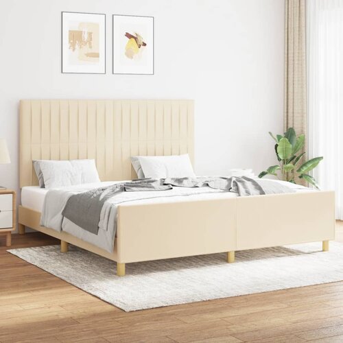  Okvir za krevet bez madraca krem 160x200 cm od tkanine Cijene