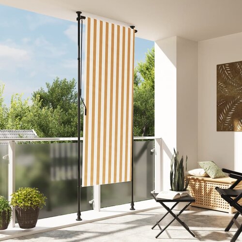 vidaXL Zunanje rolo senčilo oranžno in belo 120x270 cm tkanina jeklo Cene