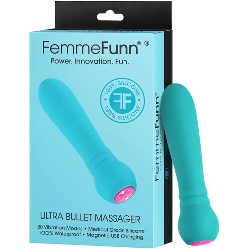 FemmeFunn Ultra Bullet - punjivi, vrhunski &amp;scaron;tapni vibrator (tirkizna) Slike