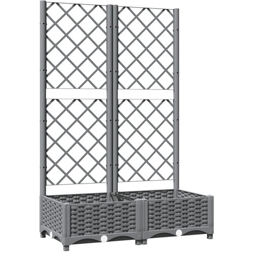 Maison Chic Cvetlično korito - Cvetlični Lonec z oporno mrežo svetlo sivo 80x40x121,5 cm PP, (21788512) Cene