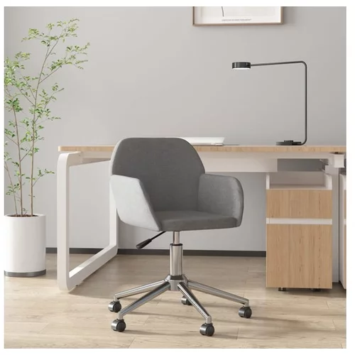  Vrtljiv pisarniški stol svetlo sivo blago
